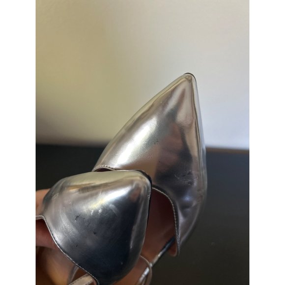 Pointed-toe flats in metallic leather, Item BT917, Size 8 Flaw - Picture 4 of 7